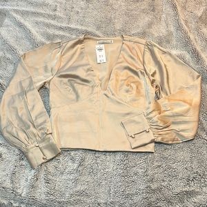 Tan Satin Top from Abercrombie
